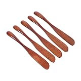 CIYODO 5 Stück Hölzerne Gesichtsmaskestab brotmesser geschirr Dessertmesser Kuchenspatel Küchenwerkzeuge kleines Holzmesser Gewürzmesser hölzerne Mini -Spatel Mini-Spatel Wiederverwendbar