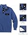 COOFANDY Quarter Zip Pullover for Men Stand Collar Quilted Pullover Sweatshirt Big and Tall 1/4 Zip Sweatshirts Fall Fashion Clothes Blue