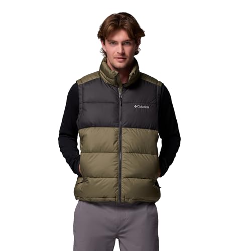 Columbia Men's Pike Lake 2 Vest, Puffer Vest Body Warmer, Stone Green/Shark, L