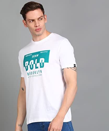 Image of Urbano Fashion Men's Graphic Printed Round Neck Half Sleeve Slim Fit Cotton T-Shirt
