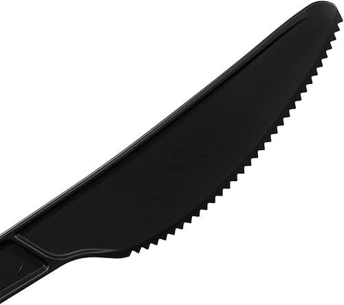 Miniatura 18 de Basic Nature Cuchillos compostables envueltos de 6.5 pulgadas, 50 cubiertos a base de plantas envueltos individualmente, para alimentos calientes y