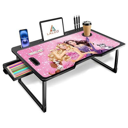 Laptop Table Premium Foldable Wooden Mini Laptop Table for Bed, Study Table with Drawer, Tablet/Mobile Holder for Kids & Adults ~~ (COTTED ~BARRBII) 6