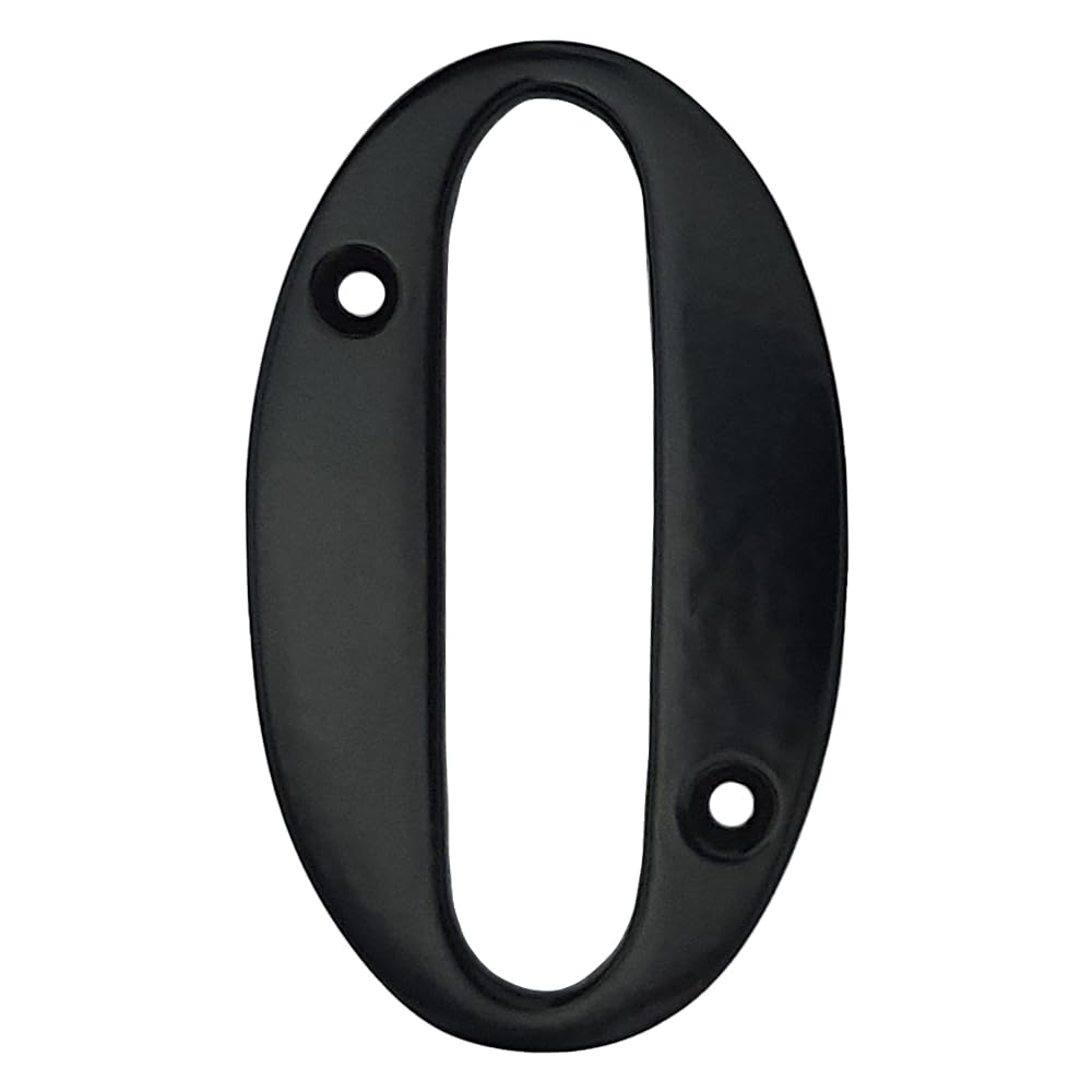 A10SHOP Doris 3-Inch Brass Metal Letters Address Signs For Houses Mailbox Numbers House Numbers For Outside House Numbers Address Sign For Outdoor Sign Door Numbers (Number 0, Satin Black)