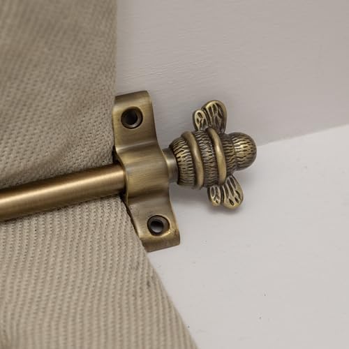 Stair Rods Carpet Runners with Bee Finial Ends Stainless Steel | Stair Carpet Rods - Sold Individually (Antique Brass 900mm)