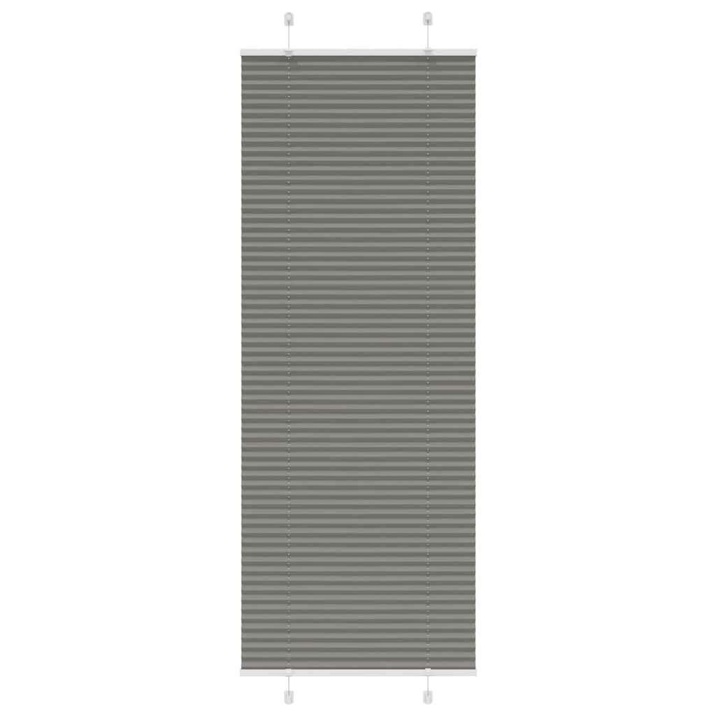 Tenda plissettata antracite, 80 x 200 cm, larghezza del tessuto 79,4 cm, 100% poliestere, fissaggio senza fori, protezione da sguardi indiscreti e dal sole per finestre