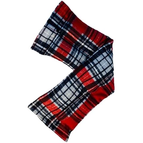 Microwavable Heating Pad, Cozy Plaid Flannel, Natural Rice Filling, Handcrafted (Red and Black Plaid) Cover