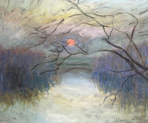 Affiche reproduction Claude Monet coucher de soleil scène affiche de décoration 60x90