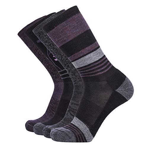 Image of EnerWear 4 Pack Women's Merino Wool Outdoor Hiking Trail Crew Sock