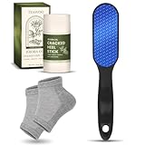 Nano Glass Foot File, Foot Callus Remover & Foot Scrubber for Smooth Feet, Professional Pedicure Tool (Heel Socks & Cracked Heel Stick Included)
