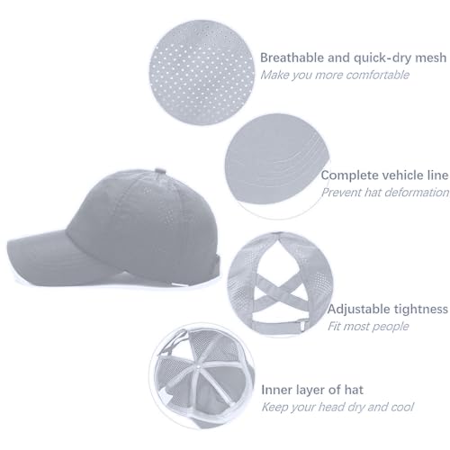 Image of Quick Dry Fit Baseball Cap - Water Repellent Sun Hat for Fishing, Running, Hiking, Golf, Surfing, Sailing, Boating
