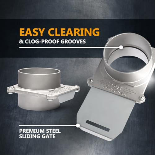 Image of POWERTEC 70326 Blast Gate 4 Inch, w /Anti Clog and Air Leak Seal for Dust Collection