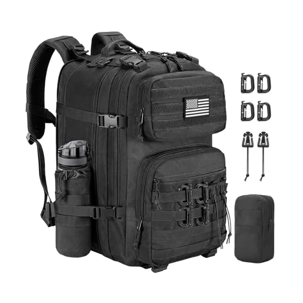 CVLIFE-60L-50L-Large-Tactical-Backpack-for-Men-900D-Heavy-Duty-Bug-out-Bag-Backpack-Expandable-Molle-Military-Backpack-Army-3-Day-Assault-Pack-Rucking-Backpack-for-Hunting-Hiking-Camping-Black cvlife tactical backpack