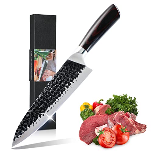 Kochmesser Profi 20cm Küchenmesser Scharfe Japanisches Messer Personalisierte Valentinstag Geschenke für Ihn Männer Damastmesser Santoku Messer mit Ergonomischen Griff,Chefmesser inkl.Geschenkbox Cover