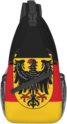 Mochila cruzada unisex bandera Alemania negra miniatura 1