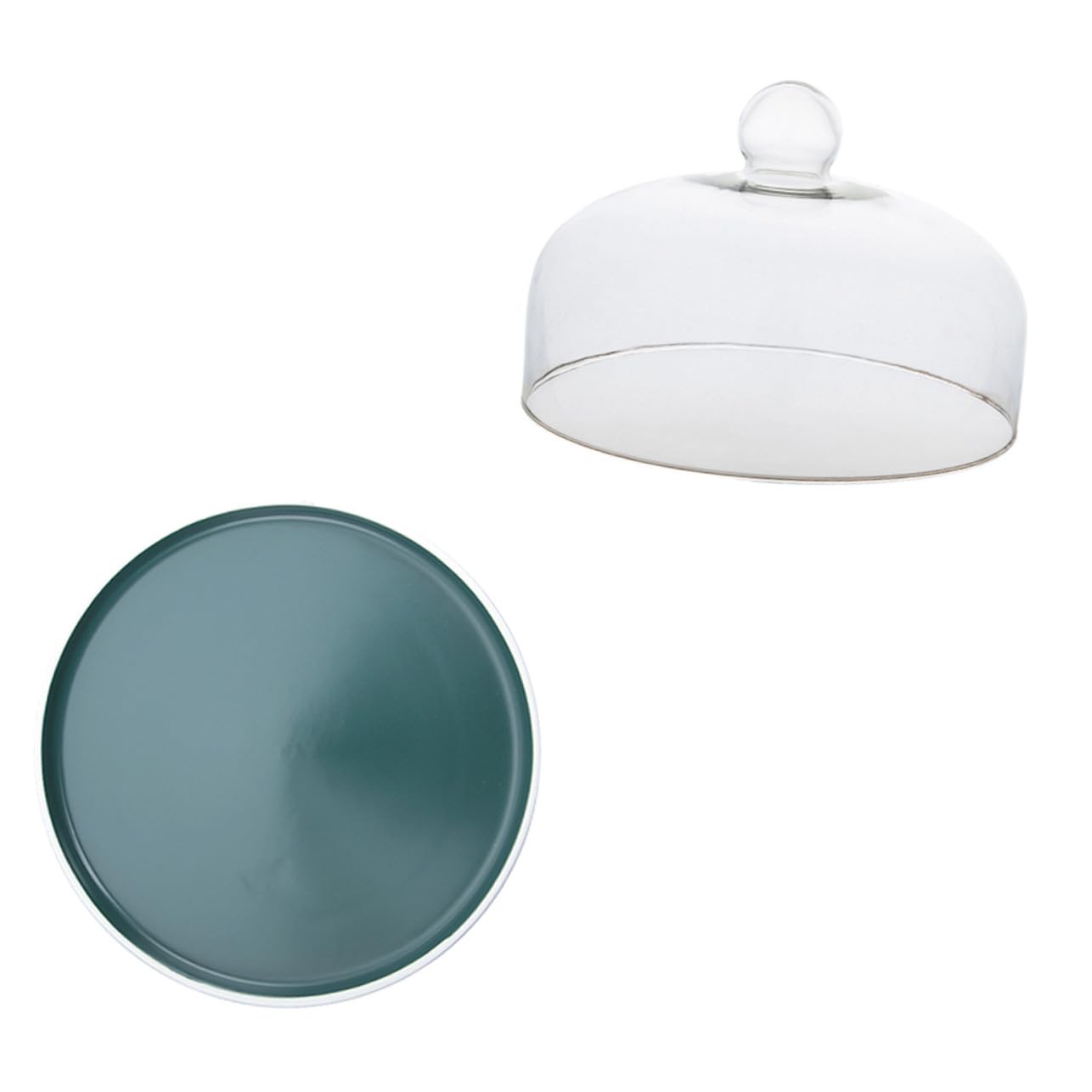 Cloche en verre et assiette de collation en céramique style nordique
