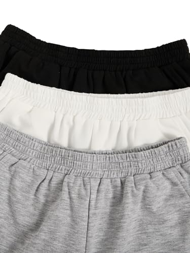 Image of SOLY HUX Girls 3 Packs Sweat Shorts Elastic Waist Casual Summer SweatShorts Teen Apparel