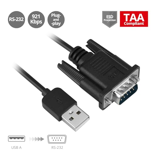 Adaptateur USB vers RS-232 DB9 FTDI compatible Windows et Mac pour terminal série