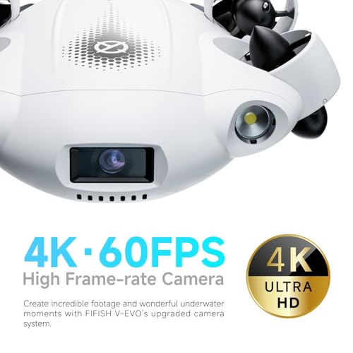 【2025 New】V-EVO 4K60FPS Underwater Drone Kit with Removal SD Card, QYSEA AI Vision Lock 360° Omnidirectional Movement Underwater ROV with Depth Hold, Portable Robot with VR Control, Posture Lock - Image 7