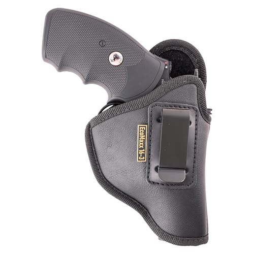 MAXX CARRY IWB Gun Holster, Conceal Carry, Soft Leatherette, Fits Most K & L 6 Shot Revolvers in a 2