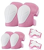 BURSUNLY Knieschoner Kinder, Schoner Inliner Kinder Knieschützer Protektoren Set Knie und Ellenbogenschützer Handgelenkschoner Kinder Schützer für Inliner Fahren Skateboard Skating