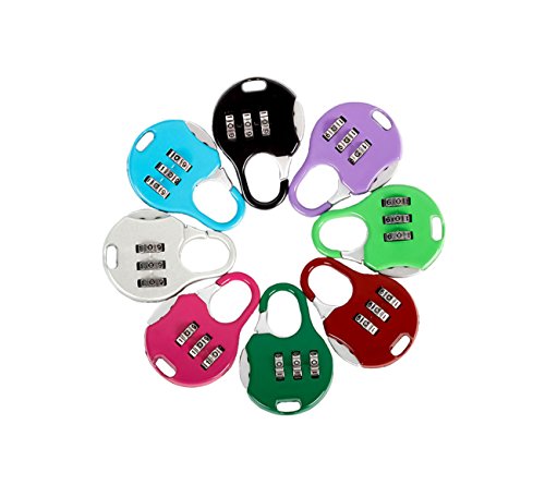 Zpliust 3 Digit Combinations Padlock The Safe Cipher Lock Resettable Code Lock, Color Locks (8 Pack) #TOP1