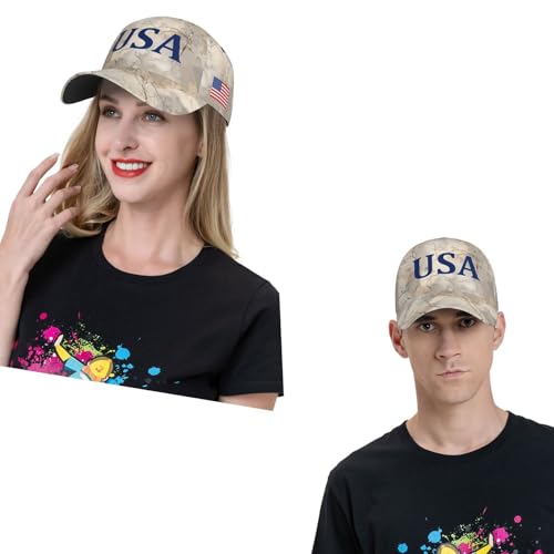 Image of USA Flag Baseball Cap American Patriotic Trucker Hat Father Dad Mother Mom Adjustable Sportswear Hat for Men Women Adults