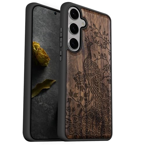 Coque antichoc Samsung S25 Plus en bois contre les chutes et les rayures