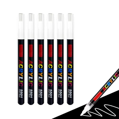 Rotuladores de pintura, punta de 0,7 mm, tinta blanca, marcadores acrílicos permanentes para manualidades, vidrio, madera, metal, pintura de roca, paquete de 2