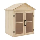 Duoruameng Outdoor Library Book Box, double boîte d'échange de littérature, rangement de livres, petite boîte à livres en bois pour les bricoleurs, les quartiers, les communautés et les écoles
