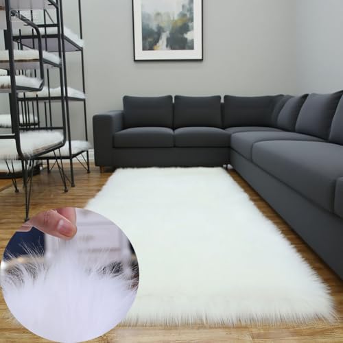 Tapis doux à poils longs lavable machine et sécurisé antidérapant - 3