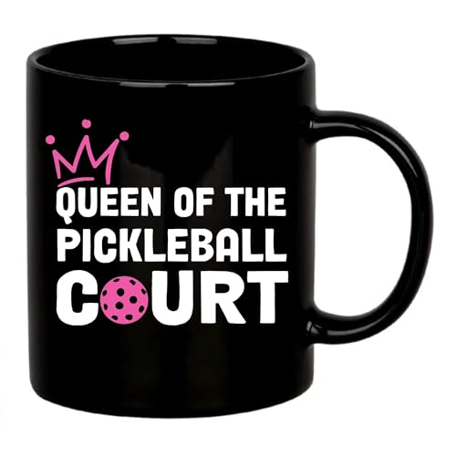 Panvola Queen of the Pickleball Court Pickleball Mug 11oz Black