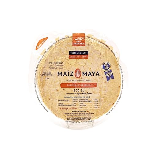 Maíz Maya - Tortillas Mexicanas de Maíz Blanco Nixtamalizado. 2 Pack de 500 gr al Vacío, real gastronomía mexicana y recetas latinas. Apto para Veganos, Sin Glutén.