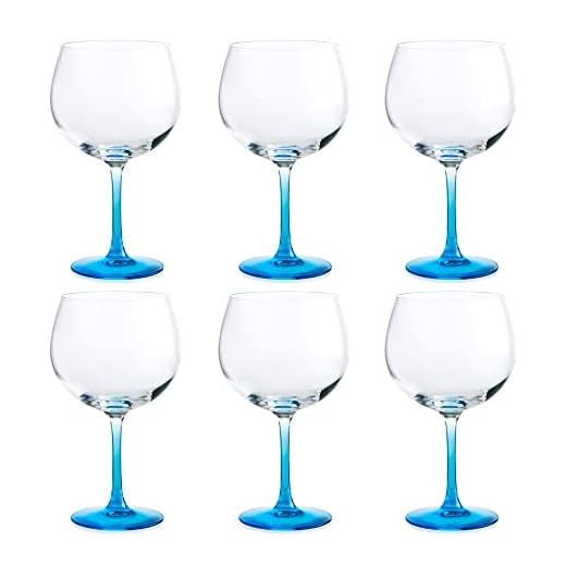 UNISHOP Set de Copas para Gin Tonic, Copas de Combinado de Cristal, Aptas para Lavavajillas (6x 65cl)