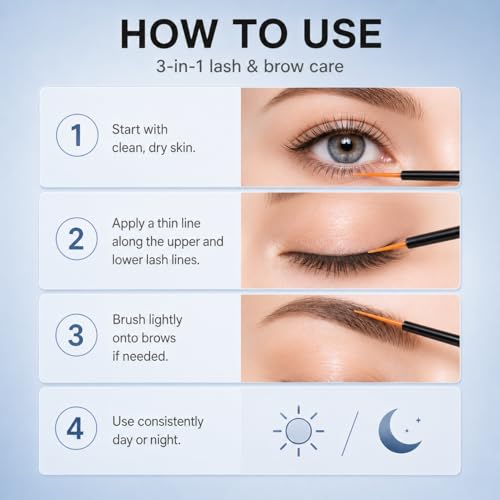 Image of Lash Serum for Eyelash Growth: Premium Eyelash Growth Serum with Advanced Formula to Boost Longer Fuller and Thicker Lashes and Eyebrows - Gentle & Vegan for Sensitive Eyes
