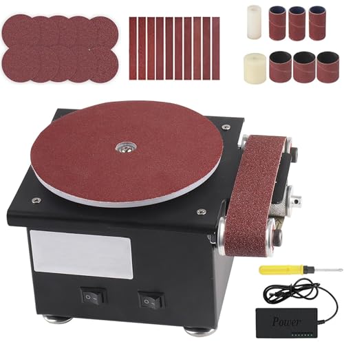 Ponceuse électrique d'établi mini machine 3 en 1 anti vibration 7 vitesses