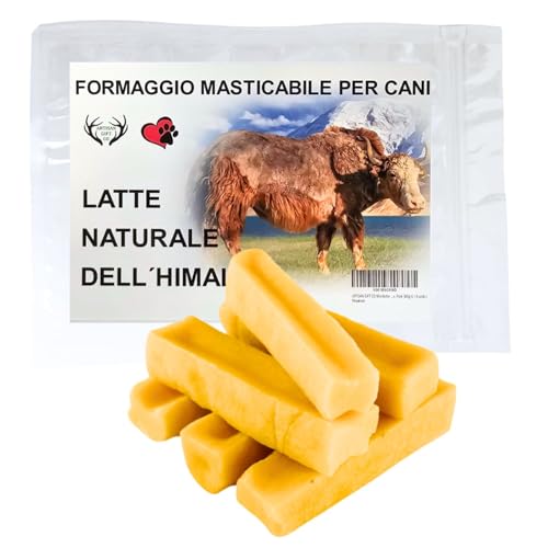 ARTISAN GIFT CO Osso da Masticare di Formaggio per Cani e Cuccioli 100% Naturali - peso minimo Confezione 240gr. (S - 6 unità Raccomandato per i cani fino a 12 kg.)