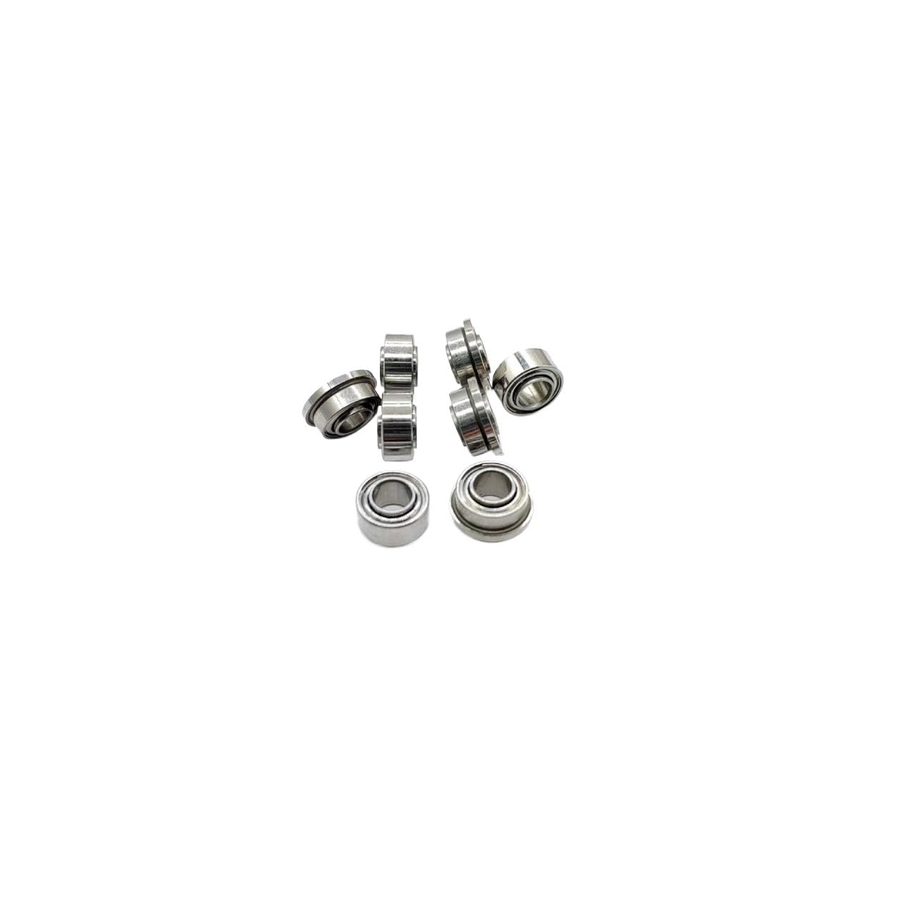 Rodamientos de Bolas Miniatura con Brida SR144WZZ/SFR144WZZ (8 Unidades, 3,175 x 6,35 x 2,778 x 3,571 mm, Acero Inoxidable AISI 440)(SR144WZZ)