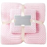 yeeplant Juego de toallas de forro polar coral, color suave y absorbente, toalla de mano combinada, cómoda, gruesa, de secado rápido, ideal como regalo de agradecimiento para empleados, compras a