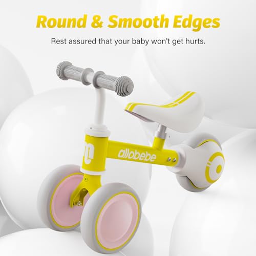 allobebe Baby Balance Bike, Toddler Bikes Bicycle for 12-36 Months for 1 Year Old Girl and boy to Scoot Around with Adjustable Seat Smooth Silent 3 Wheels, Shining Yellow by allobebe - Image 5