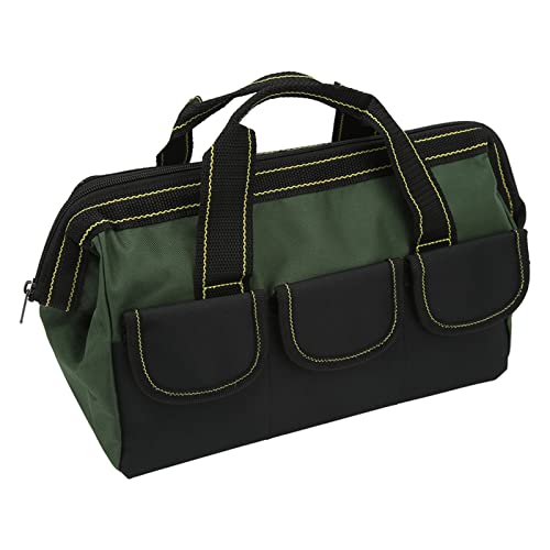Heavy Duty with Waterproof Molded Base Large Tool Bag, 16in Top Wide Mouth Tool Bag