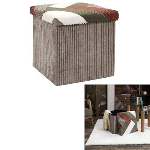 Pouf pliable patchwork pour éliminer le désordre dans la chambre - 8