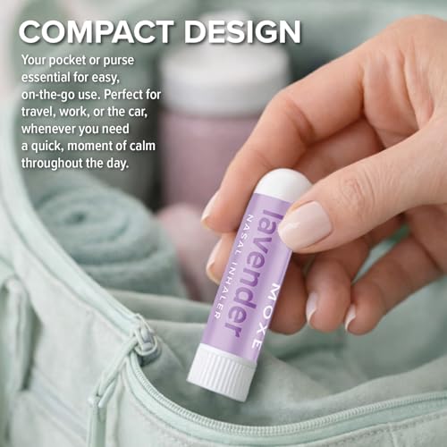 Image of MOXĒ Lavender Essential Oil Nasal Inhaler Stick, for Daily Relaxation, 3PK