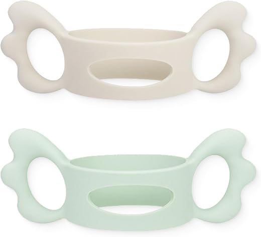 NJCXOLA 2 Mango de Silicona para Biberón de Bebé,Asa de botella cuadrada de gran calibre Asa hueca de silicona con empuñadura de ángel Accesorios para botellas(4.5 * 13cm)