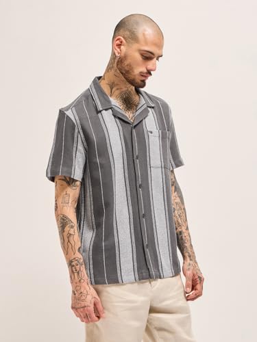 Image of THE Bear House Men's Striped Regular Fit Shirt