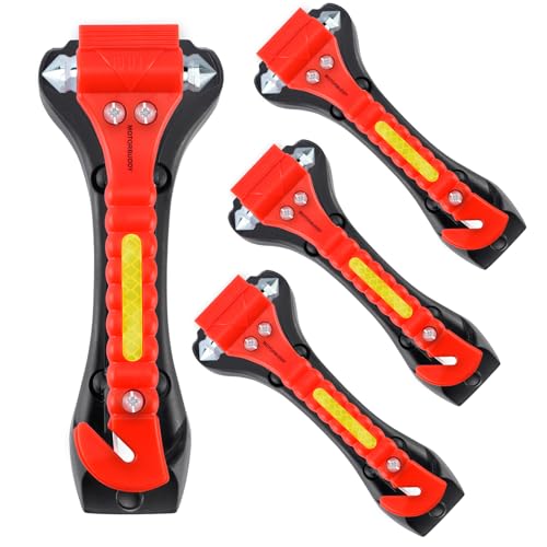 MOTORBUDDY 4-Pack Emergency Escape Hammer Seat Belt Cutter,Auto Car Safety Hammer with Window Glass Breaker,Escape Tool for Car Accidents by MOTORBUDDY - Used condition - US$19.67
