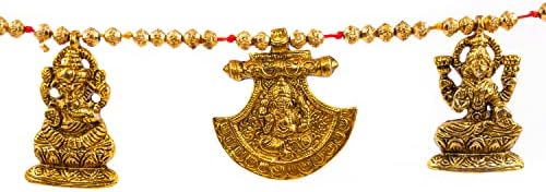 Lakshmi Ganesh Metal Toran Bandanwar Door Wall Hangings Decoration Indian Traditional Home Décor Good Luck Charm Decoration and Gifting for Home Office Temple Pooja Diwali Festival