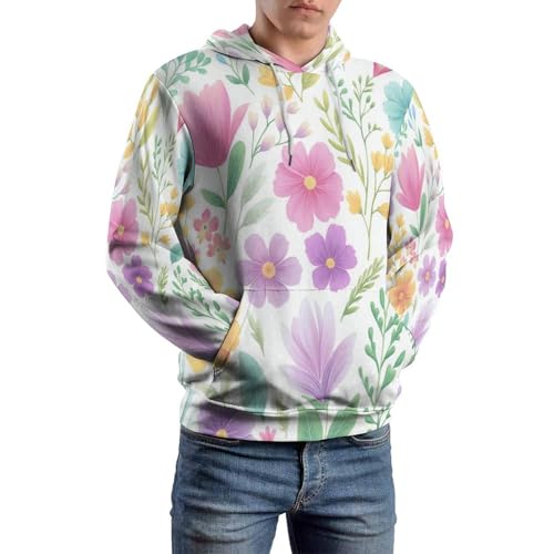 Sweat à capuche fleurs printanières 3D imprimé pour homme et femme style casual
