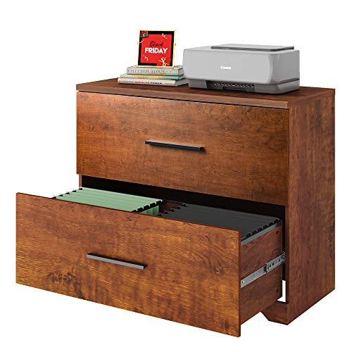 DEVAISE 2 Drawer Wood Lateral File Cabinet with Anti-tilt Mechanism, Storage Filing Cabinet for Home Office, Walnut DEVAISE 2 Drawer Wood Lateral File Cabinet with Anti-tilt Mechanism, Storage Filing Cabinet for Home Office, Walnut