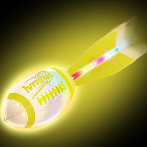 Foam Glow in The Dark Football, LED Light Up Football, Color-Changing Sports Outdoor Toys for Kids 8 9 10 11 12 Summer&Birthday Gifts for Boys 8-12