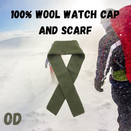 Wool Watch Cap Beanie Wool Scarf Set, Winter Hat & Scarf, 100% Wool, MIL-SPEC, Made in USA3